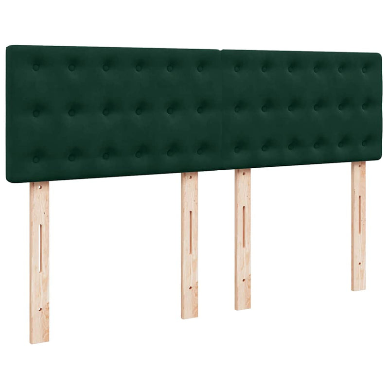 Pat box spring cu saltea, verde închis, 140x200 cm, catifea