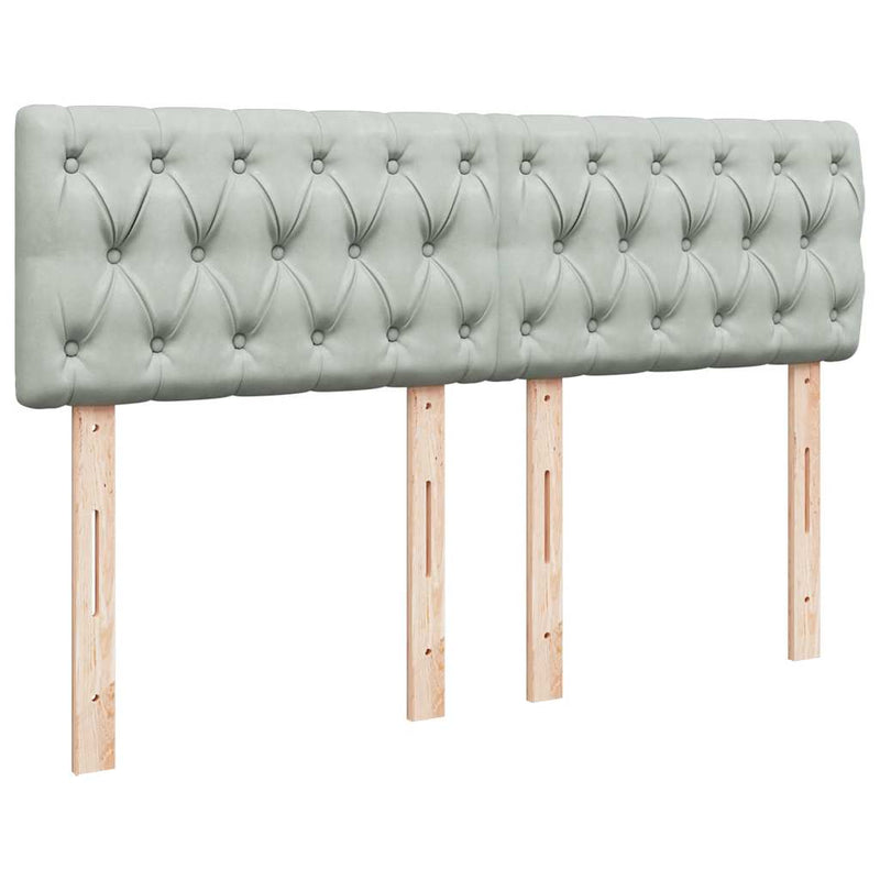 Pat box spring cu saltea, gri deschis, 160x200 cm, catifea