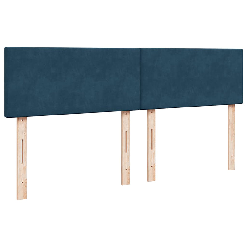 Pat box spring cu saltea, albastru, 180x200 cm, catifea