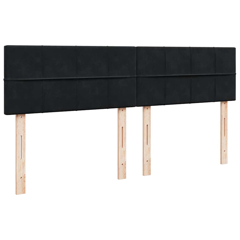 Pat box spring cu saltea, negru, 180x200 cm, catifea