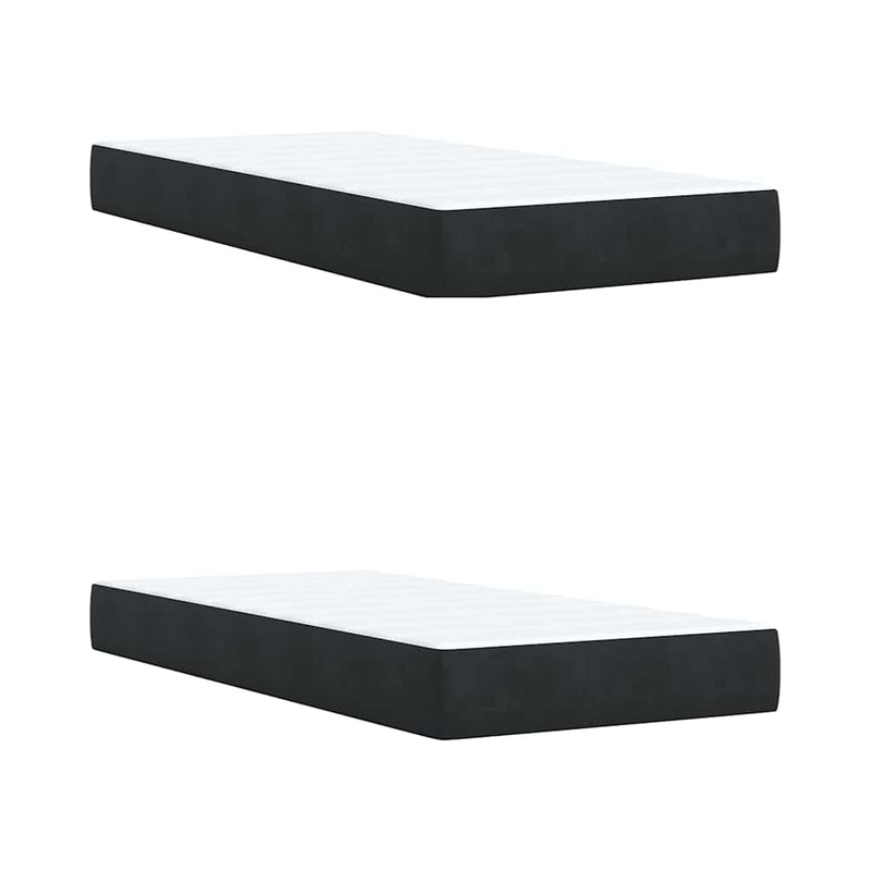 Pat box spring cu saltea, negru, 200x200 cm, catifea