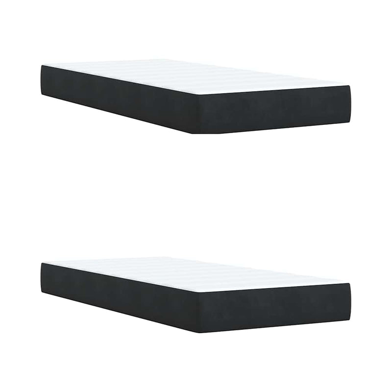 Pat box spring cu saltea, negru, 200x200 cm, catifea