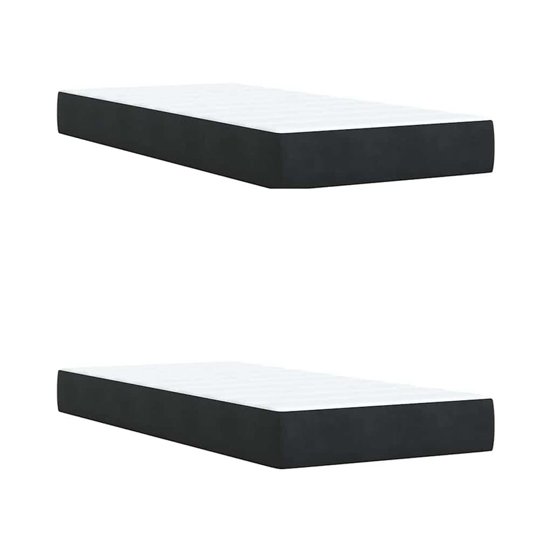 Pat box spring cu saltea, negru, 200x200 cm, catifea