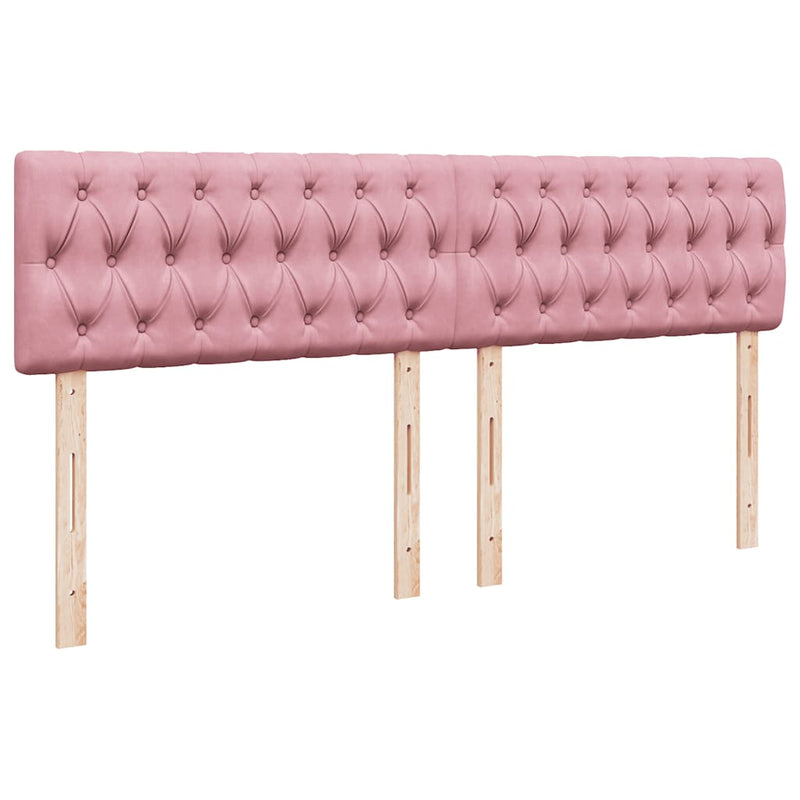 Pat box spring cu saltea, roz, 200x200 cm, catifea