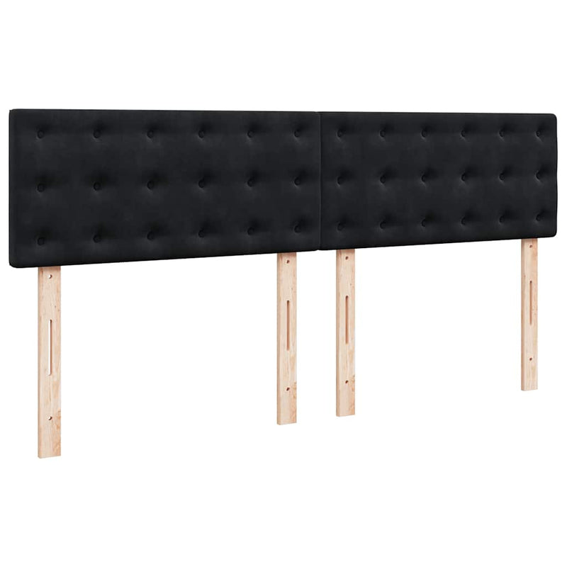Pat box spring cu saltea, negru, 200x200 cm, catifea