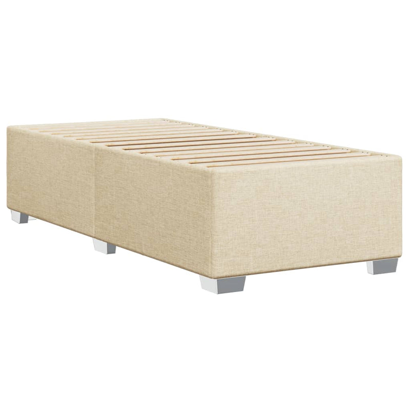 Pat box spring cu saltea, crem, 90x190 cm, textil