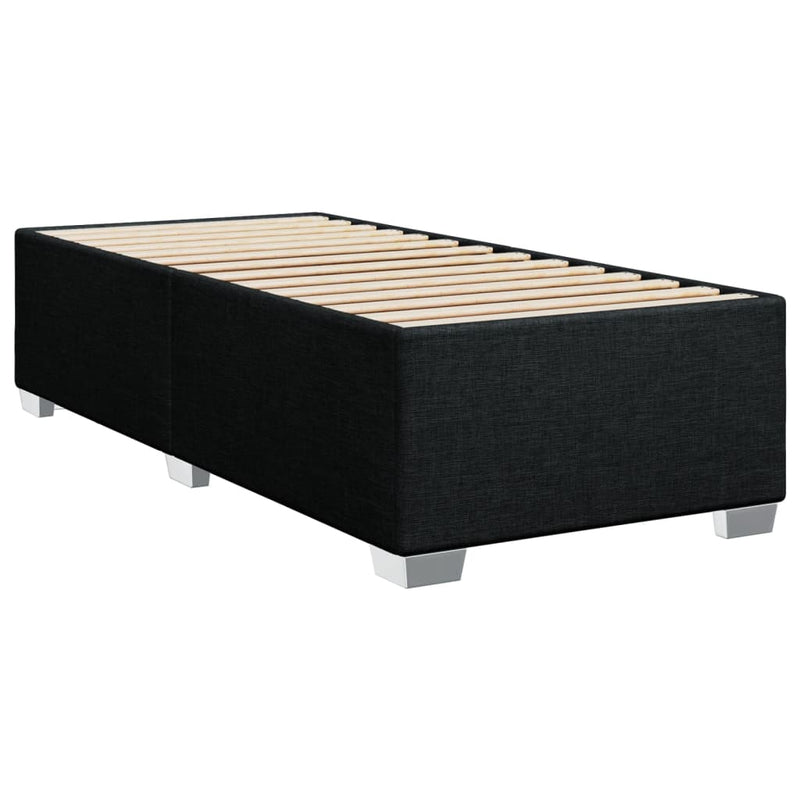 Pat box spring cu saltea, negru, 90x190 cm, textil