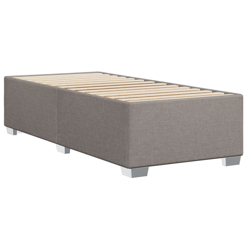 Pat box spring cu saltea, gri taupe, 100x200 cm, textil