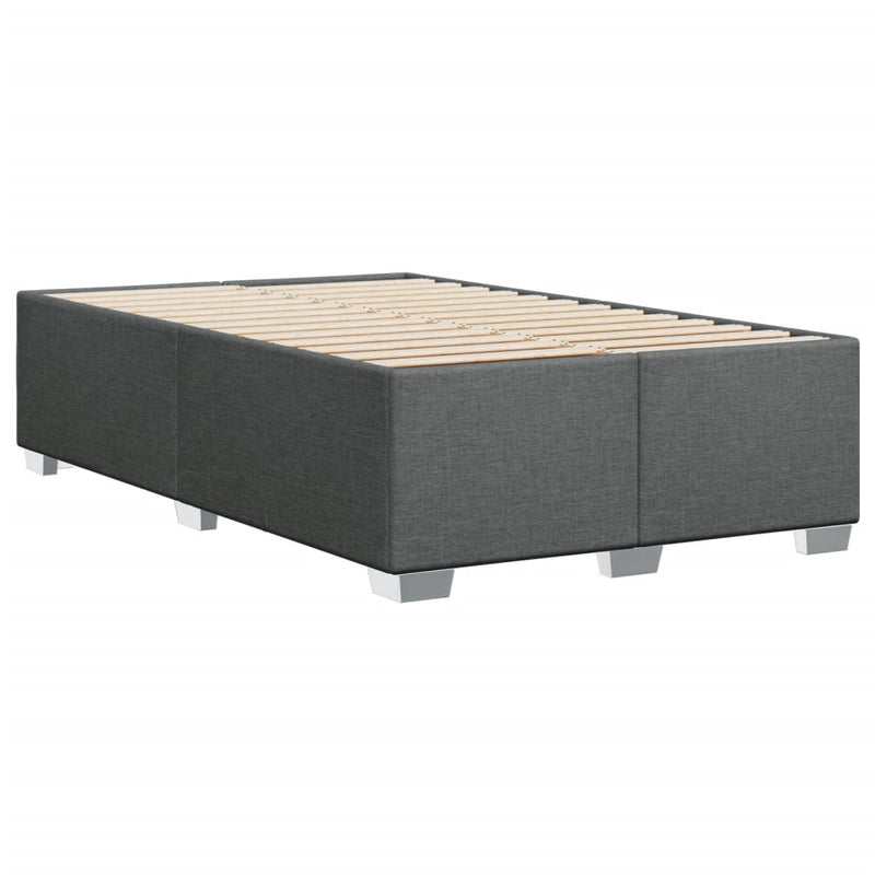 Pat box spring cu saltea, gri închis, 120x190 cm, textil