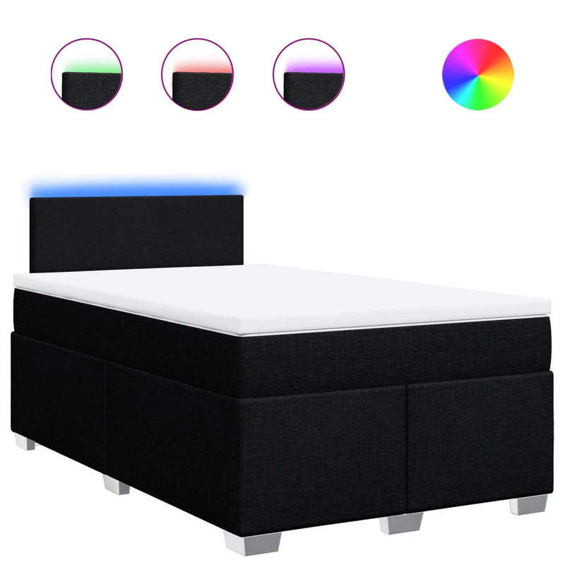 Pat box spring cu saltea, negru, 120x190 cm, catifea