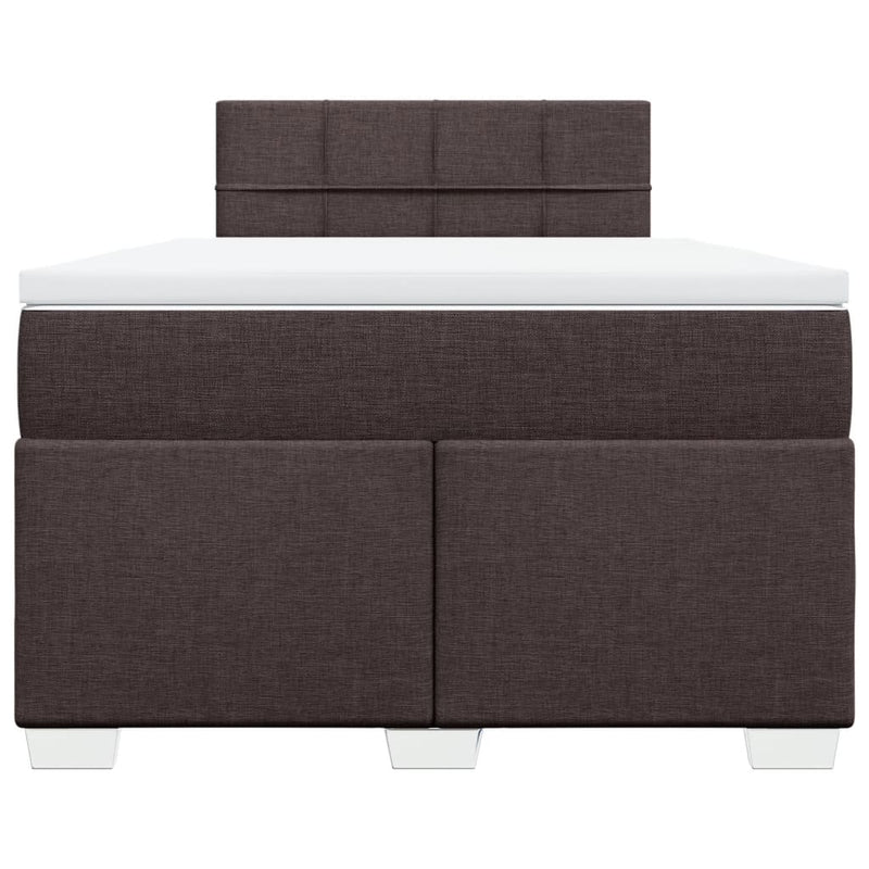 Pat box spring cu saltea, maro închis, 120x190 cm, textil