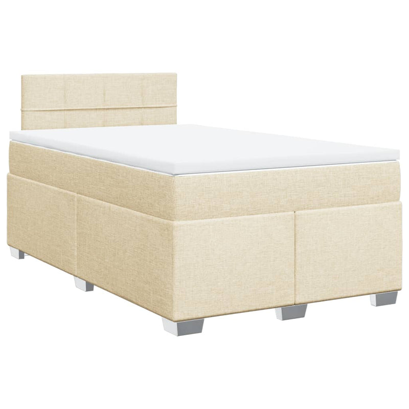 Pat continental cu saltea, crem, 120x190 cm, textil