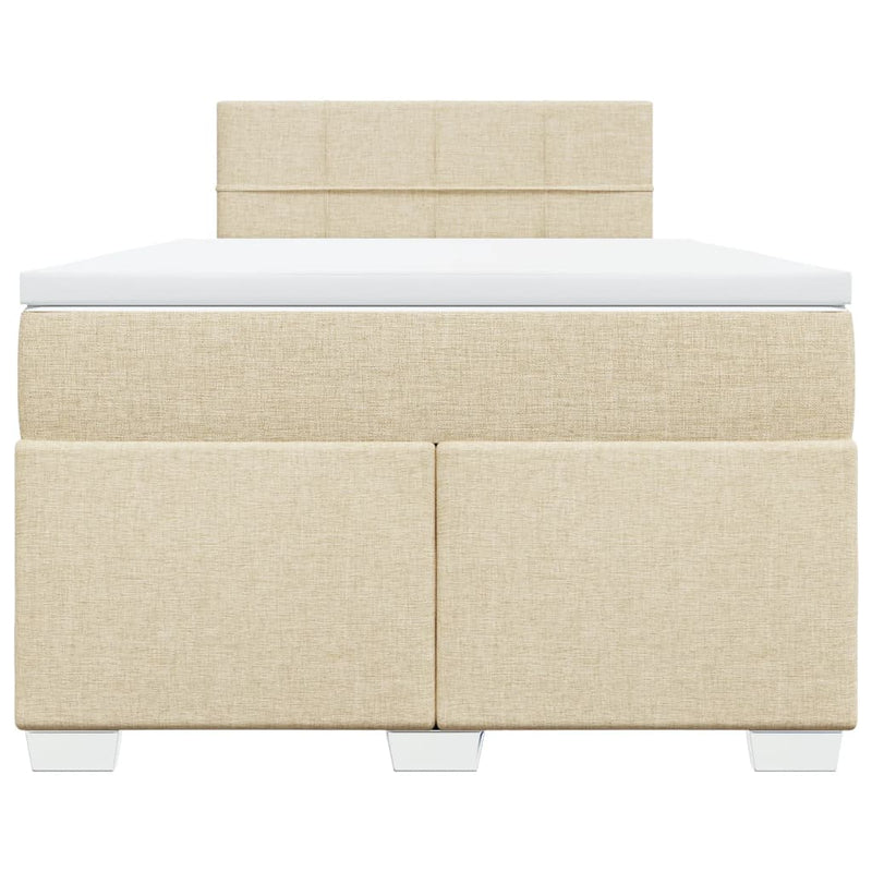 Pat continental cu saltea, crem, 120x190 cm, textil