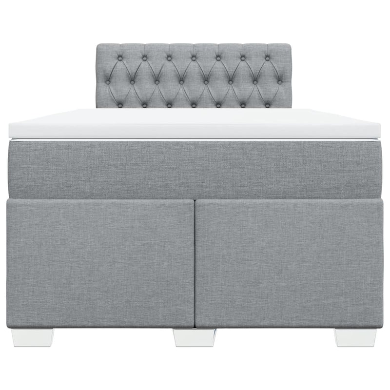 Pat box spring cu saltea, gri deschis, 120x190 cm, textil
