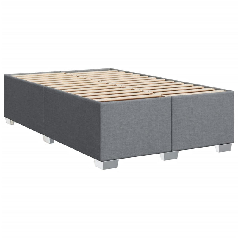 Pat box spring cu saltea, gri deschis, 120x190 cm, textil