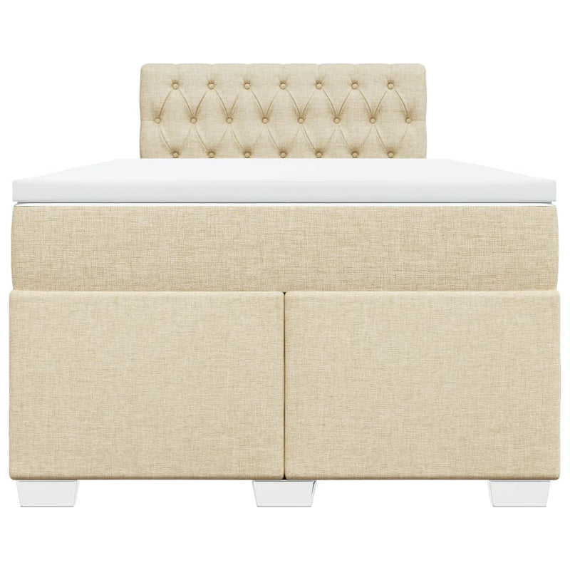 Pat continental cu saltea, crem, 120x190 cm, textil
