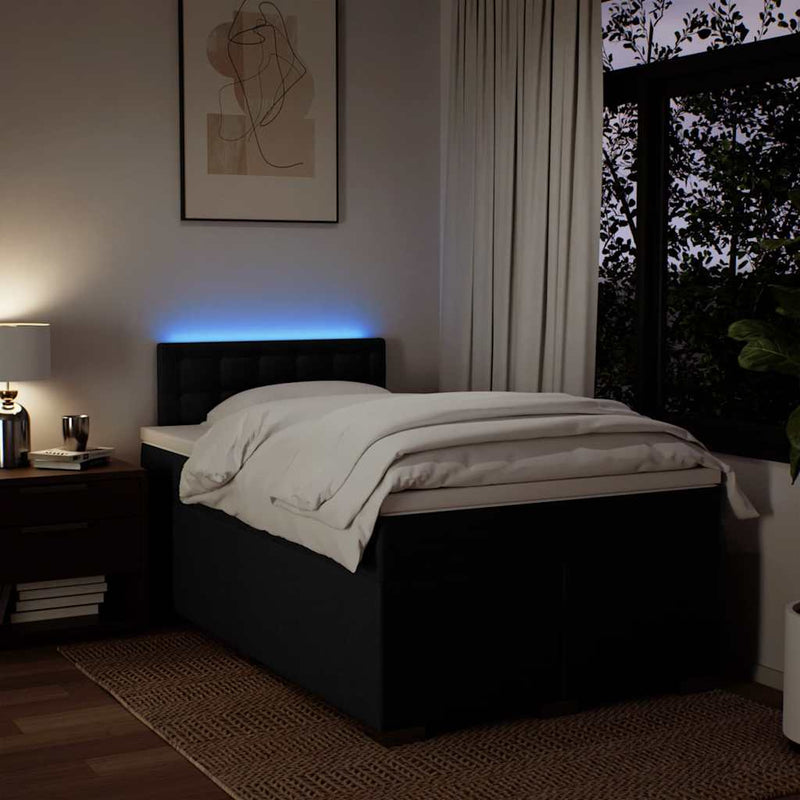 Pat box spring cu saltea, negru, 120x190 cm, catifea