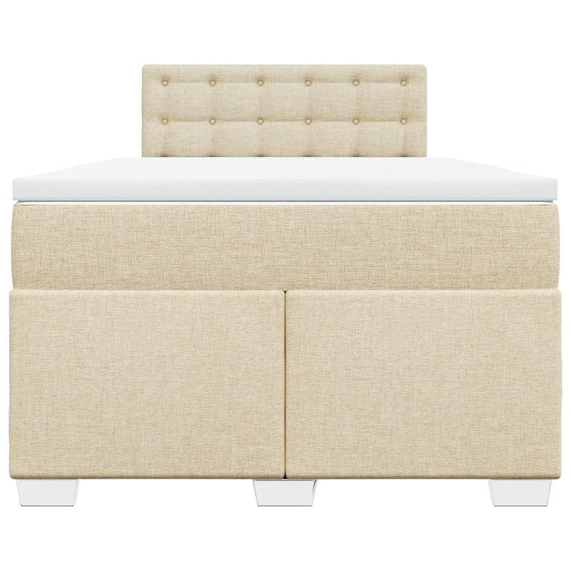 Pat continental cu saltea, crem, 120x190 cm, textil