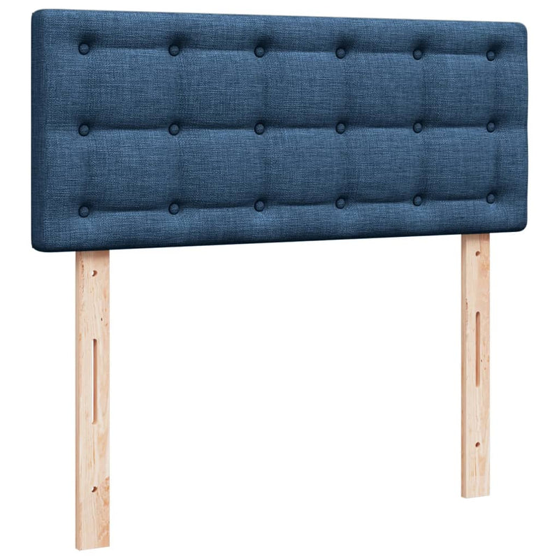 Pat box spring cu saltea, albastru, 120x190 cm, material textil