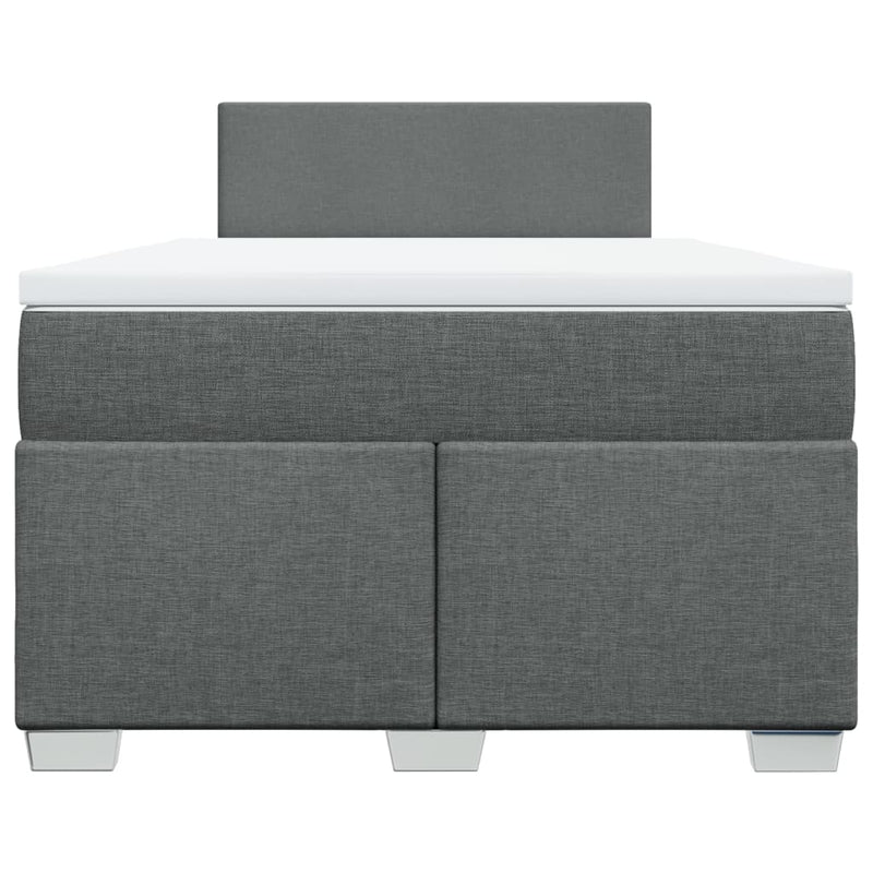 Pat box spring cu saltea, gri închis, 120x200 cm, textil