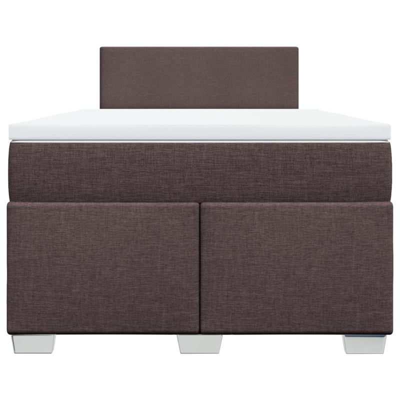 Pat box spring cu saltea, maro închis, 120x200 cm, textil