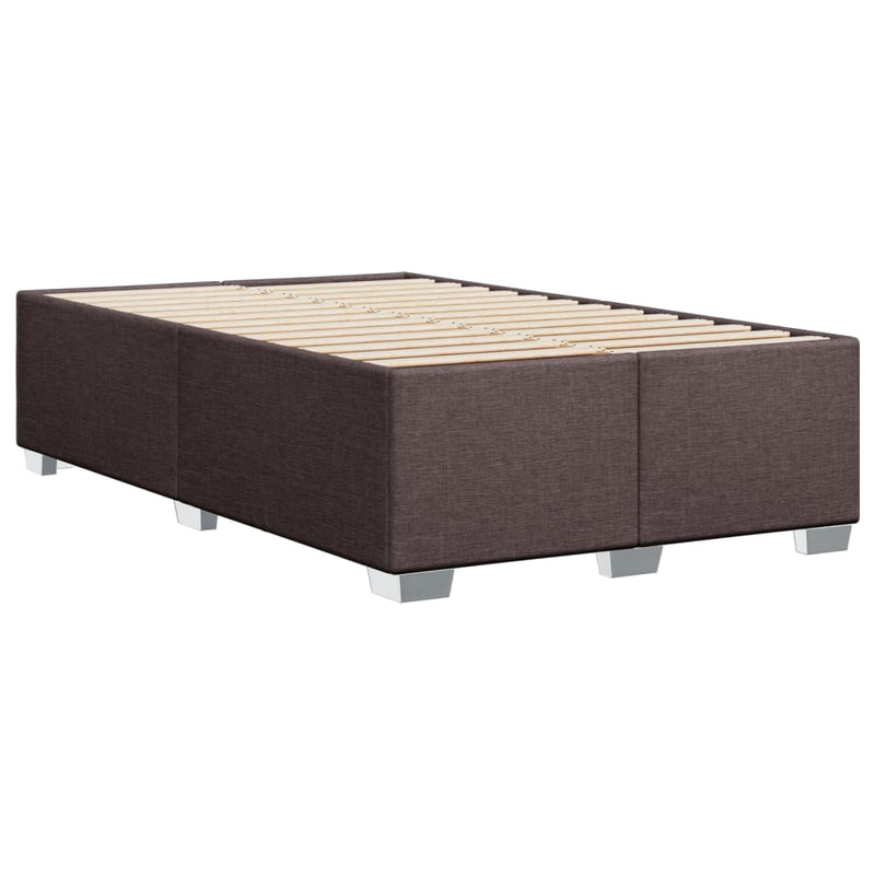 Pat box spring cu saltea, maro închis, 120x200 cm, textil