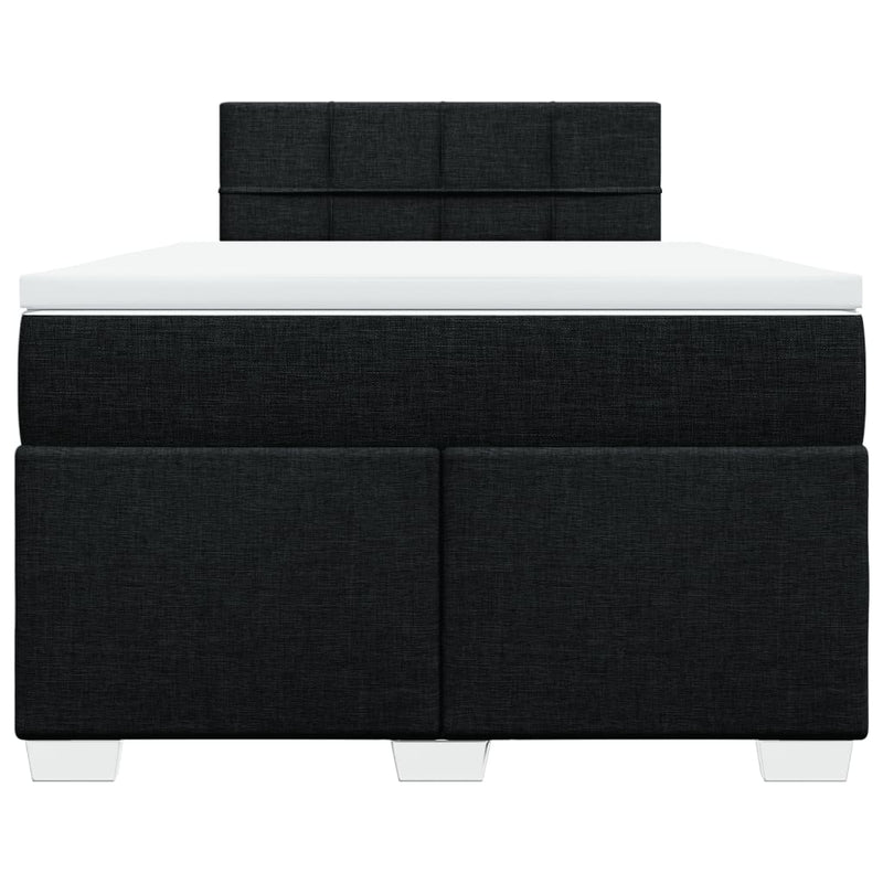 Pat box spring cu saltea, negru, 120x200 cm, textil