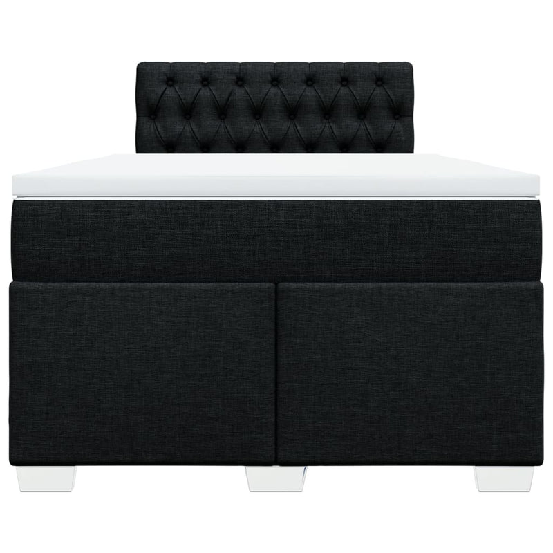 Pat box spring cu saltea, negru, 120x200 cm, textil