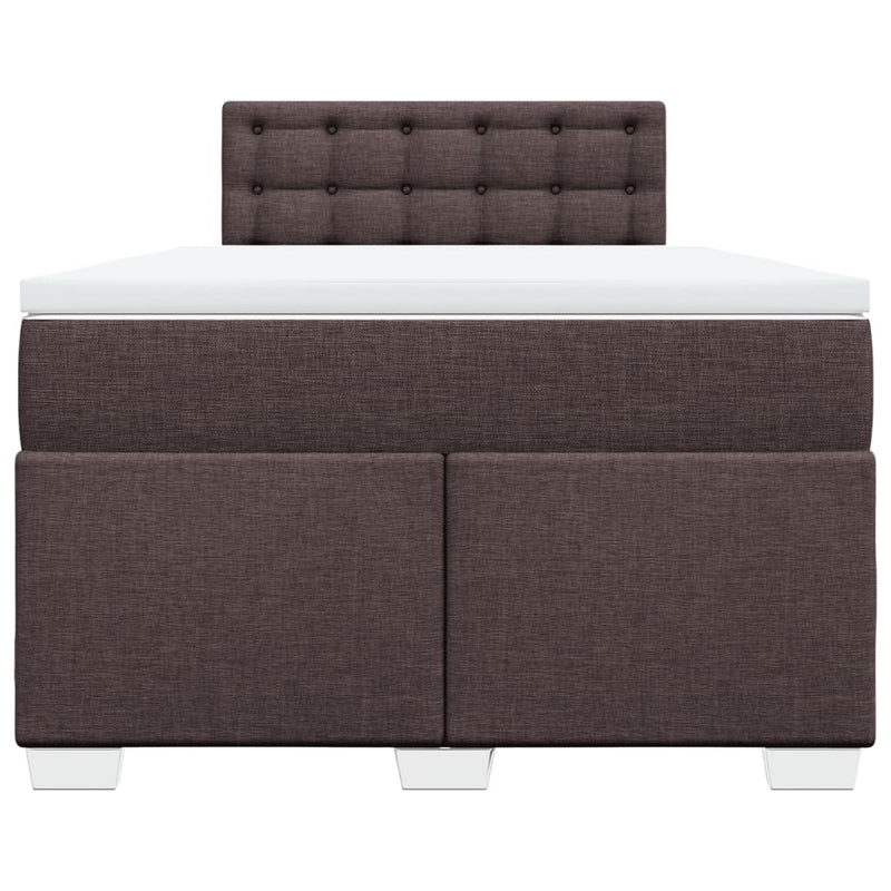 Pat box spring cu saltea, maro închis, 120x200 cm, textil