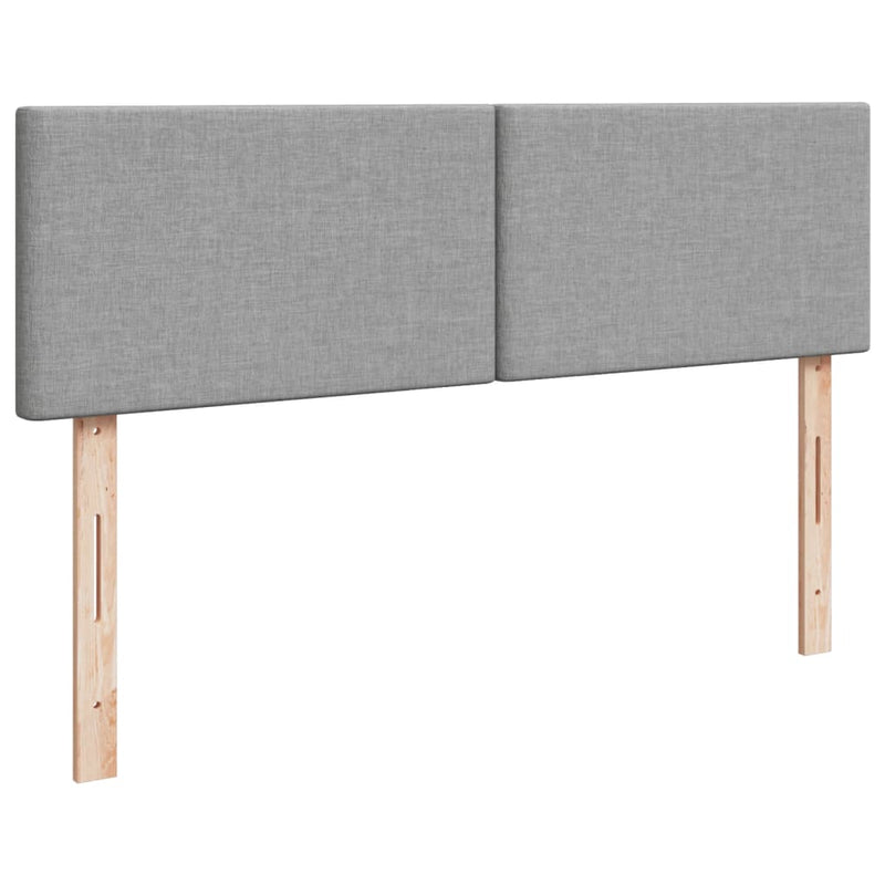 Pat box spring cu saltea, gri deschis, 140x190 cm, textil