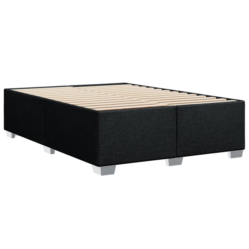 Pat box spring cu saltea, negru, 140x190 cm, textil