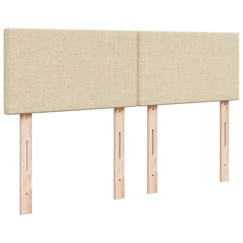 Pat box spring cu saltea, crem, 140x200 cm, textil
