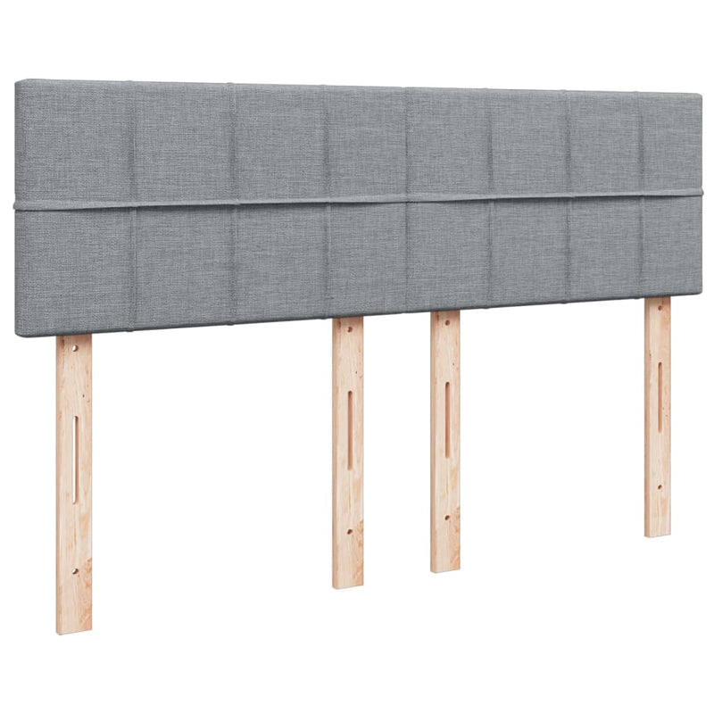 Pat box spring cu saltea, gri deschis, 140x190 cm, textil