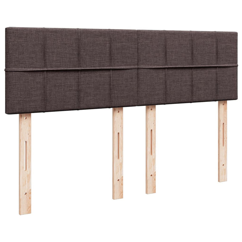 Pat box spring cu saltea, maro închis, 140x200 cm, textil