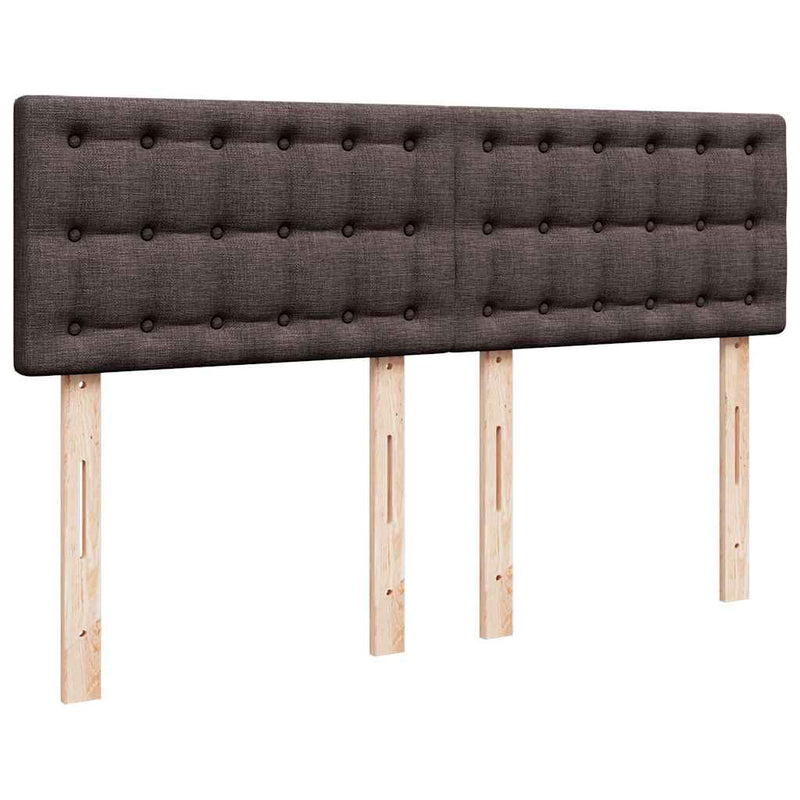 Pat box spring cu saltea, maro închis, 140x200 cm, textil
