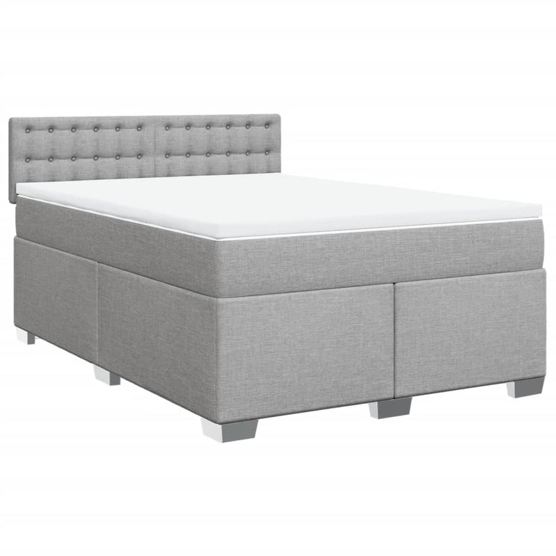 Pat continental, gri deschis, 140x200 cm, material textil