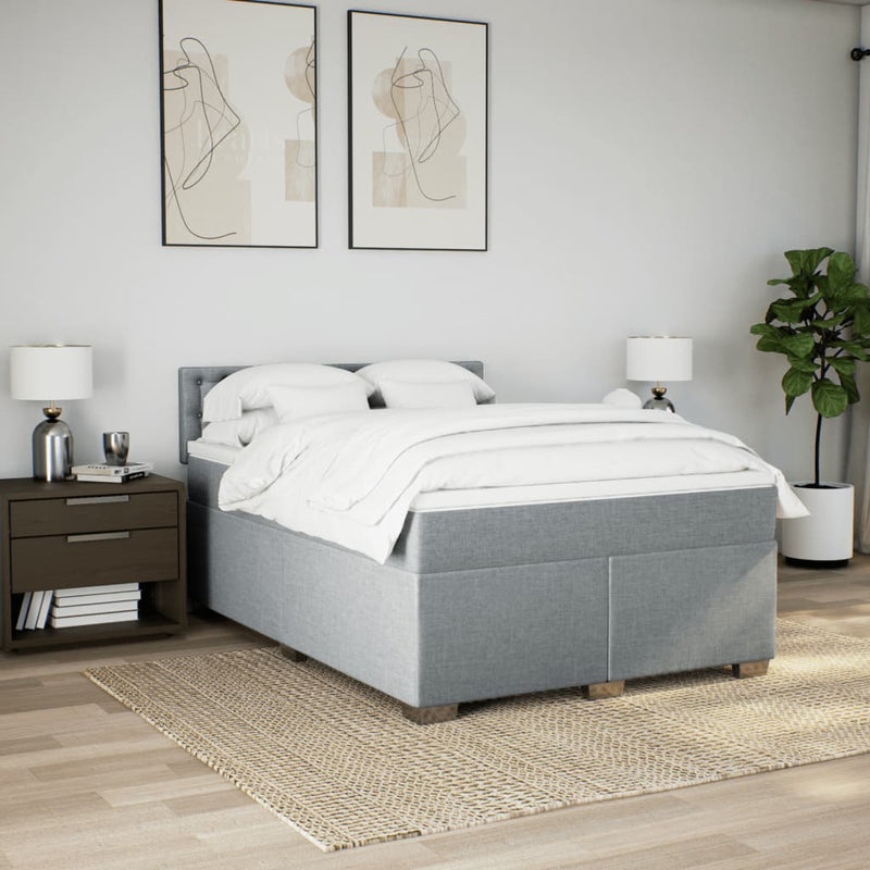 Pat continental, gri deschis, 140x200 cm, material textil