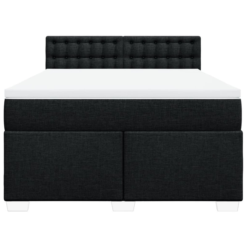 Pat box spring cu saltea, negru, 140x200 cm, textil