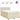 Pat box spring cu saltea, crem, 160x200 cm, material textil