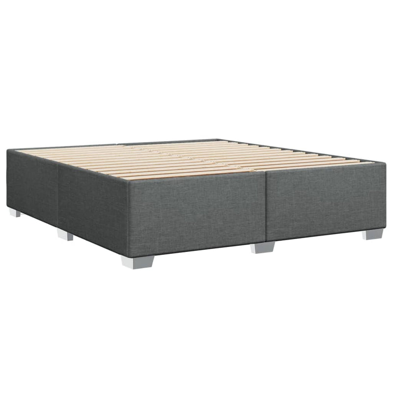 Pat box spring cu saltea, gri închis, 180x200 cm, textil