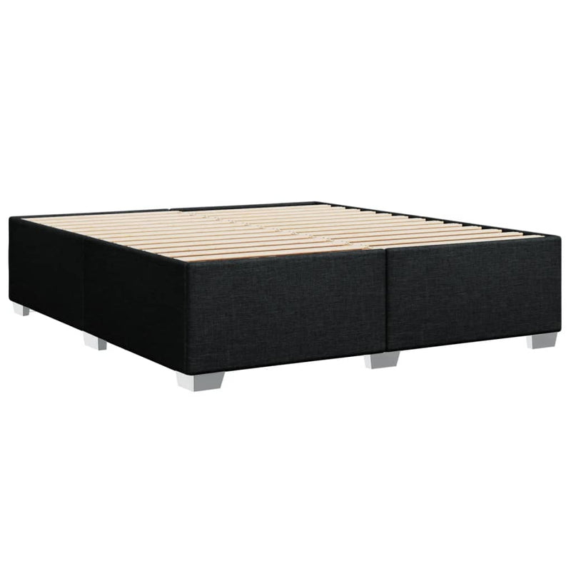 Pat box spring cu saltea, negru, 180x200 cm, catifea