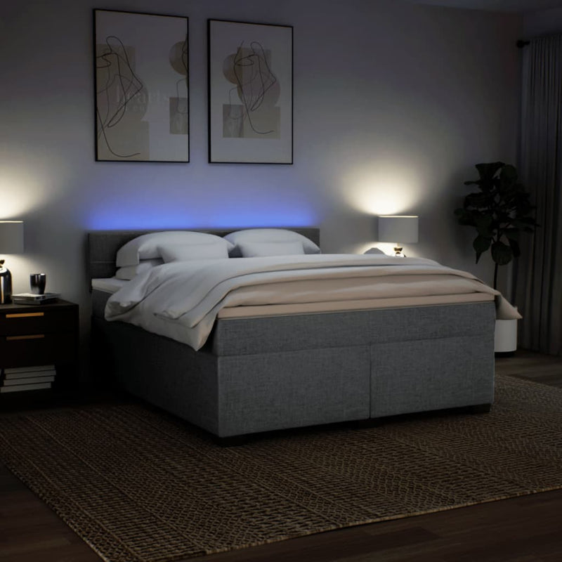 Pat continental, gri deschis, 180x200 cm, material textil