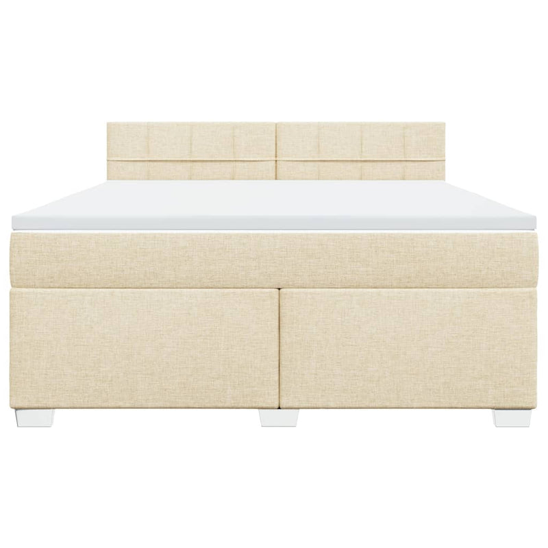 Pat continental cu saltea, crem, 180x200 cm, textil