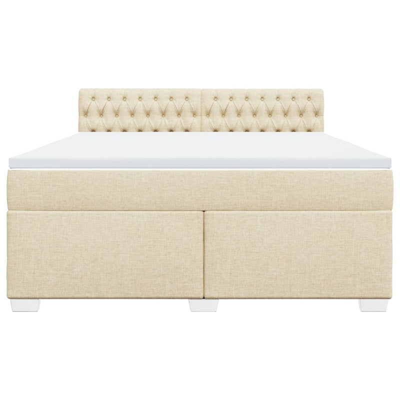 Pat continental cu saltea, crem, 180x200 cm, textil
