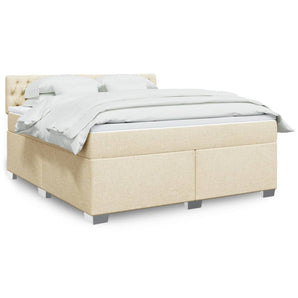 Pat continental cu saltea, crem, 180x200 cm, textil