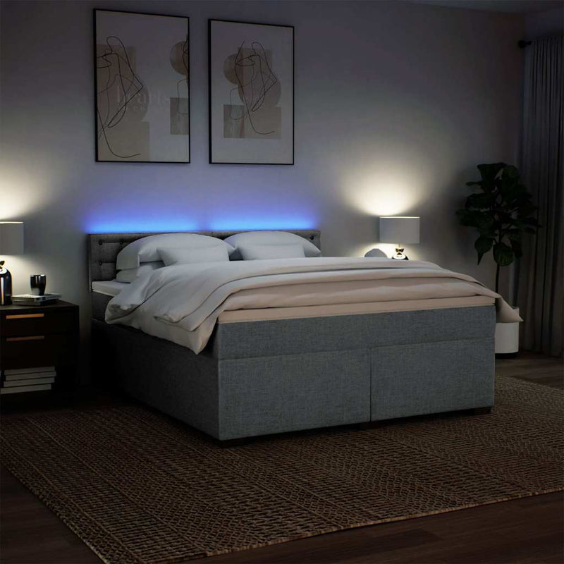Pat continental, gri deschis, 180x200 cm, material textil