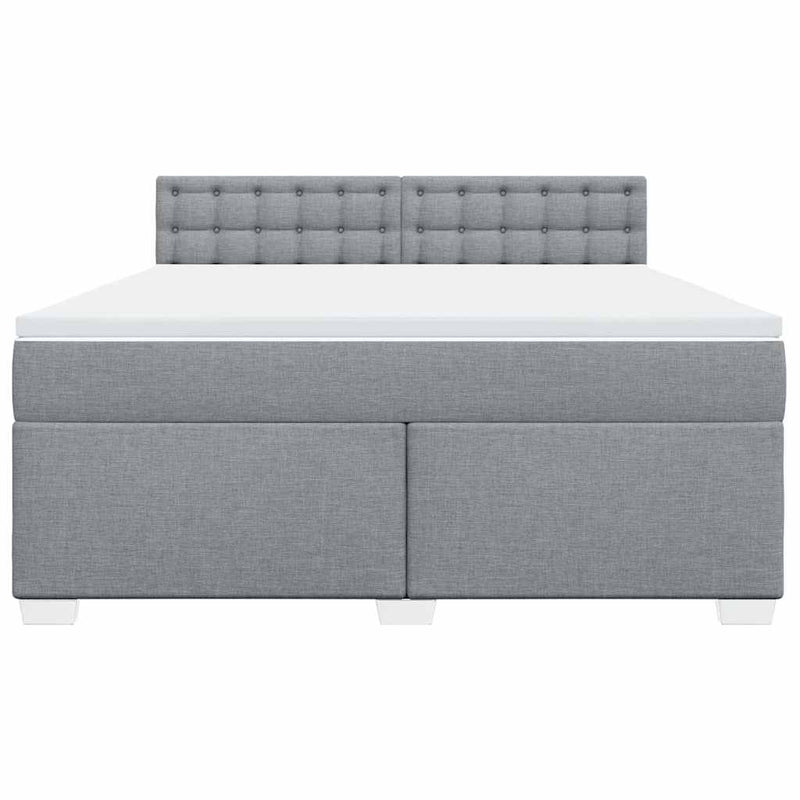 Pat continental, gri deschis, 180x200 cm, material textil