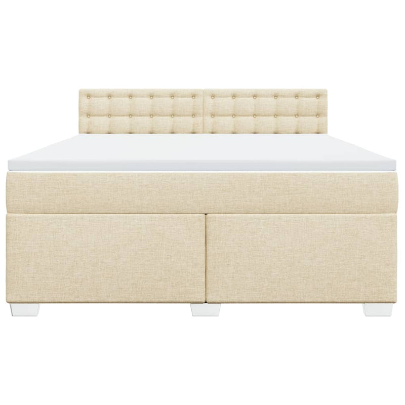 Pat continental cu saltea, crem, 180x200 cm, textil