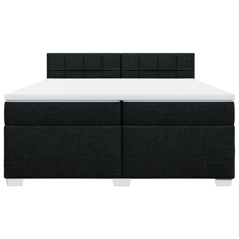 Pat box spring cu saltea, negru, 200x200 cm, textil