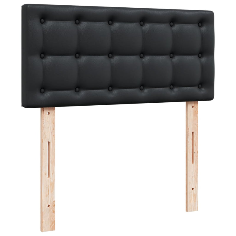 Pat box spring cu saltea, negru, 100x200 cm, piele ecologică